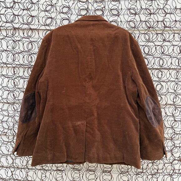 J CREW Brown Corduroy Flannel Lined Elbow Patch Chore Blazer Coat Jacket XL - Picture 3 of 14